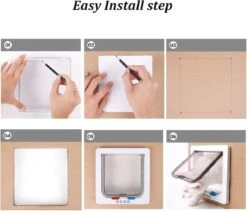 DOWO® - Kattenklep - Kattenluik - Kattenluikje - 4-weg Magneetsluiting Huisdierklep, Eenvoudige Installatie Kattendeur Huisdierendeur Aan De Muur, Houten Deur, Upvc Binnendeur, Baksteenwanden, Houten Deuren (M - Buitenmaat 19 X20 Cm) -Kattenbenodigdheden Winkel 1200x1027 1