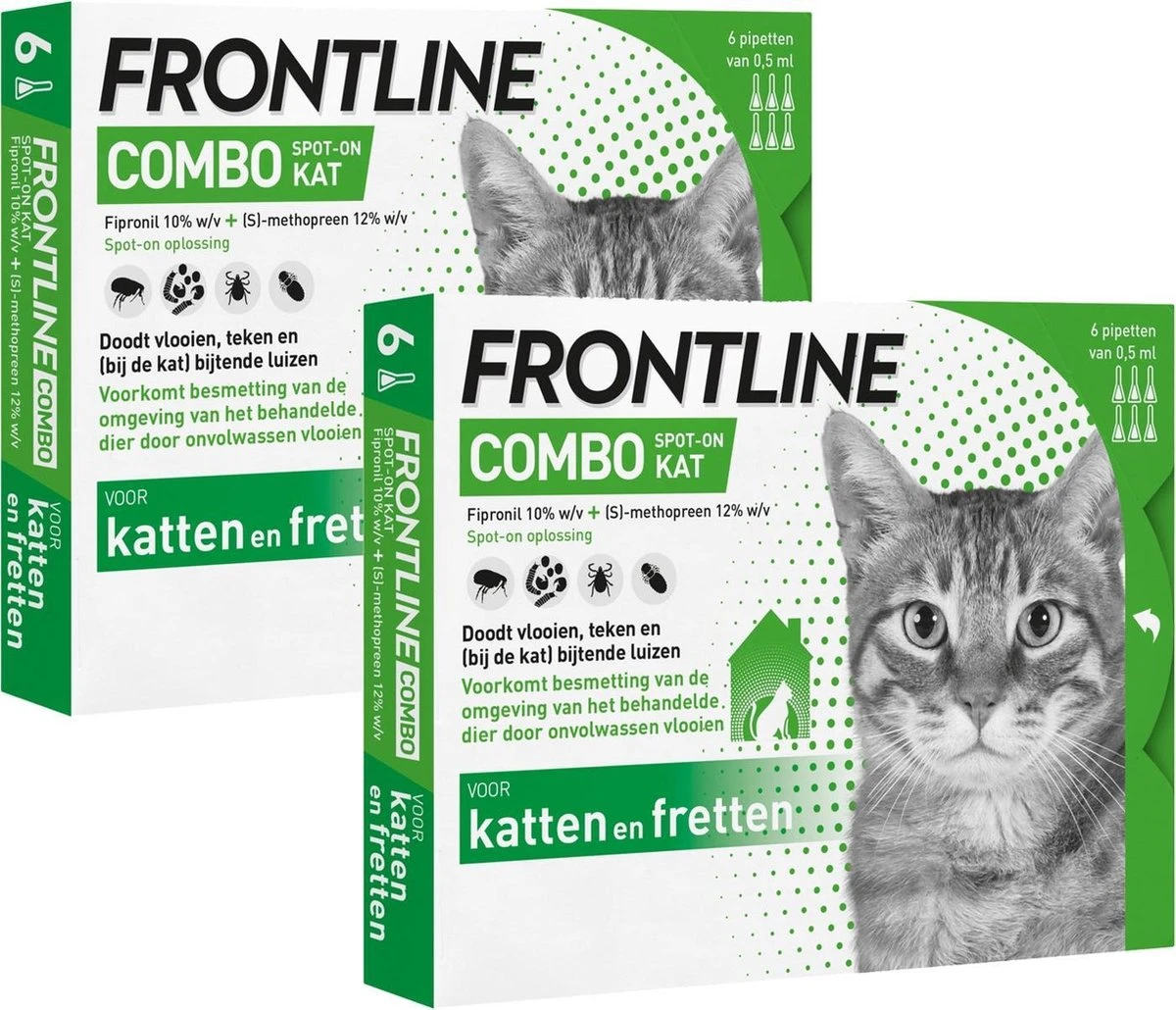 Frontline Combo Spot On Kat - Anti Vlooien En Tekenmiddel - 2 X 6 Pip 1 Frontline Combo Spot On Kat - Anti Vlooien En Tekenmiddel - 2 X 6 Pip