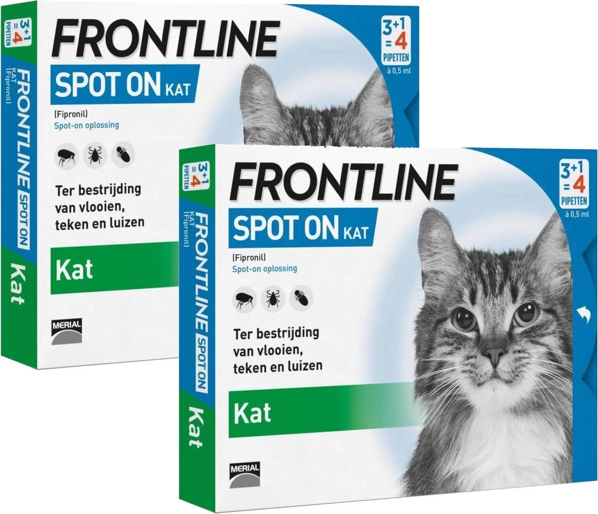 Frontline Spot On Kat - Anti Vlooien En Tekenmiddel - 2 X 4 Pip 1 Frontline Spot On Kat - Anti Vlooien En Tekenmiddel - 2 X 4 Pip