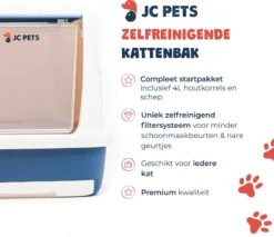 JC Pets Premium Kattenbak Systeem - Inclusief 2.5KG / 4L Kattenbakvulling - Zelfreinigend -Kattenbenodigdheden Winkel 1200x1037 4