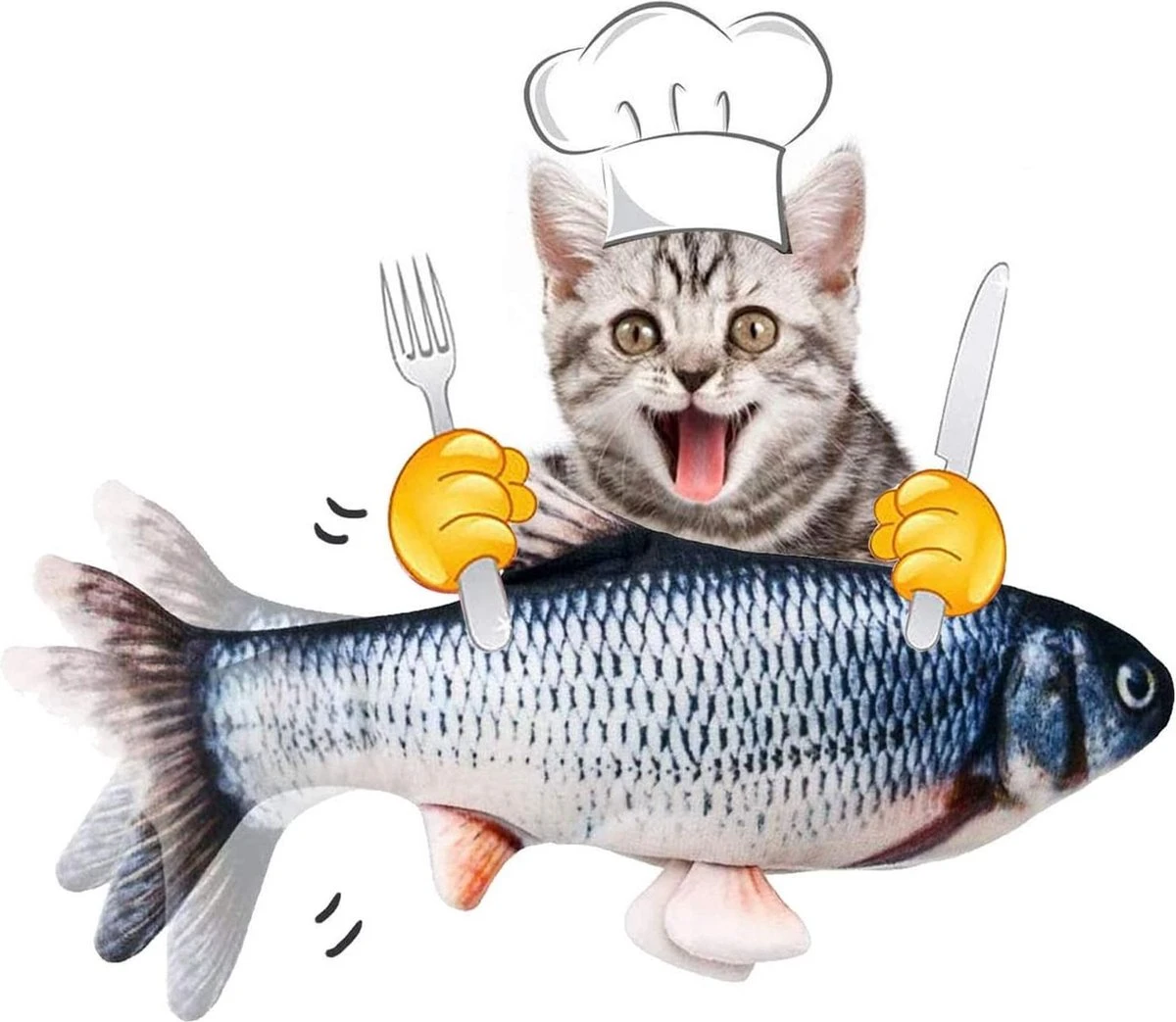 Merkloos Interactieve Oplaadbare Bewegende Vis (Grijs) - Unieke "must Have" Voor Uw Kat / Hond 3 Merkloos Interactieve Oplaadbare Bewegende Vis (Grijs) - Unieke "must Have" Voor Uw Kat / Hond - Afbeelding 3