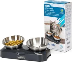 Nobleza Katten Voerbakjes - Ergonomische Dubbele Voerbak - Anti Braak Voerbak Voor Katten - Zwart - Dubbel - RVS -Kattenbenodigdheden Winkel 1200x1045 4