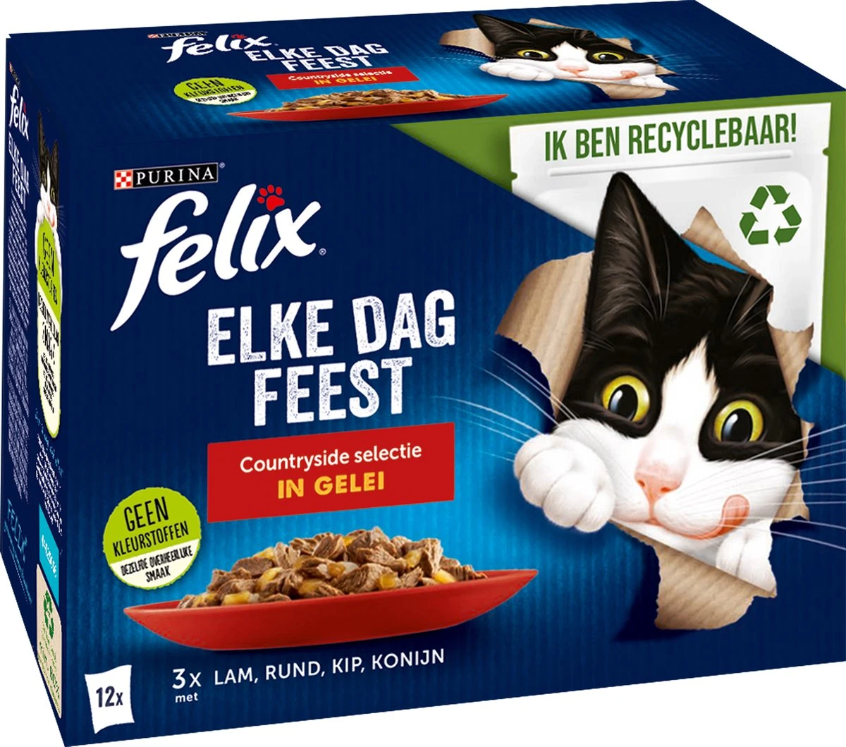 Felix Elke Dag Feest Countryside Selectie In Gelei - Katten Natvoer - 4x12x85 Gr 1 Felix Elke Dag Feest Countryside Selectie In Gelei - Katten Natvoer - 4x12x85 Gr