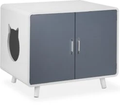 Relaxdays Kattenbak Ombouw Design - Kattenhuis Op Pootjes - Kattenmeubel Wit - Kattenkast -Kattenbenodigdheden Winkel 1200x1067 2