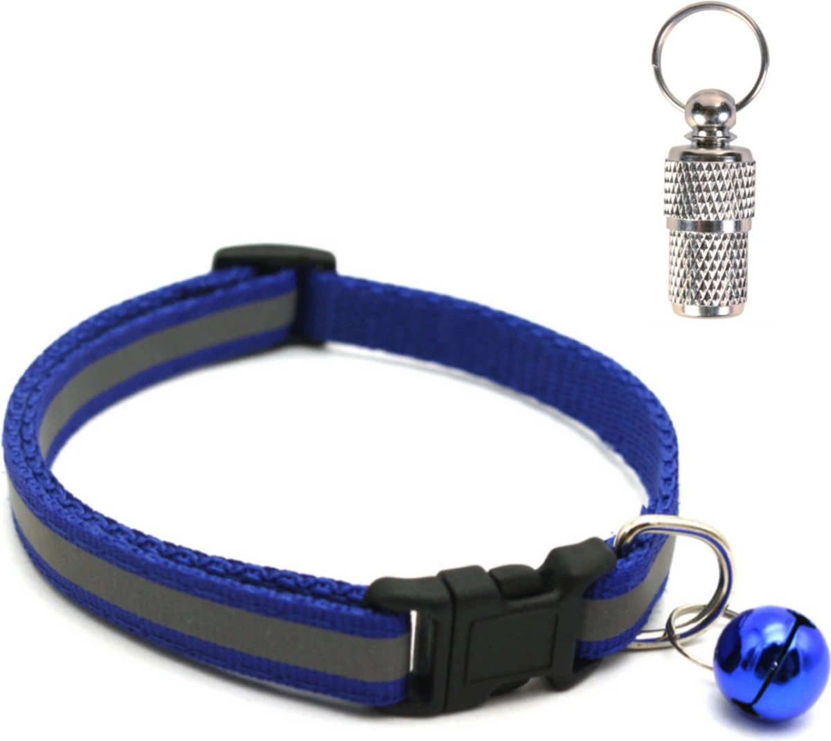 Merkloos Kattenhalsband Met Adreskoker En Belletje - Reflecterend - Verstelbaar - 19 / 32 Cm - Halsband Kat - Kattenbandje - Cat - Kitten - Katten Halsband - Donker Blauw 1 Merkloos Kattenhalsband Met Adreskoker En Belletje - Reflecterend - Verstelbaar - 19 / 32 Cm - Halsband Kat - Kattenbandje - Cat - Kitten - Katten Halsband - Donker Blauw
