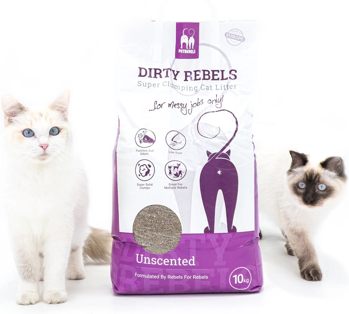 Dirty Rebels Kattenbakvulling - 10 L - Geurloos / Zonder Geur - Sterk Klontvormend - Stofvrij - 100% Natuurlijk - Premium Kwaliteit Van Petrebels 1 Dirty Rebels Kattenbakvulling - 10 L - Geurloos / Zonder Geur - Sterk Klontvormend - Stofvrij - 100% Natuurlijk - Premium Kwaliteit Van Petrebels