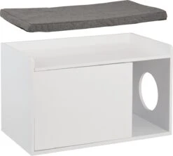 Relaxdays Kattenbak Ombouw - Met Zitkussen - Kattenhuis Wit - Kattenmeubel - Kattenkast -Kattenbenodigdheden Winkel 1200x1080 1