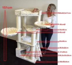 RHRQuality Corner Coon Krabpaal Voor Grote Katten - 60 X 56 X 151 Cm - Crème -Kattenbenodigdheden Winkel 1200x1087 2