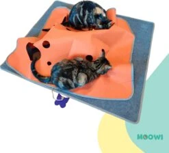 Moowi - Katten Speel Kleed – Kattentunnel – Hide And Seek Spel – Deken Kat – Kattenspeelgoed – Speelmat Katten Grijs – Incl. 2 Sisal Ballen En Verenspeeltje -Kattenbenodigdheden Winkel 1200x1089
