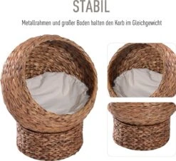 PawHut Kattenmand Rotan Kattennest Kattenbed Met Kussen Huisdierbed Bruin D30-104 16 PawHut Kattenmand Rotan Kattennest Kattenbed Met Kussen Huisdierbed Bruin D30-104 -Kattenbenodigdheden Winkel 1200x1096 2