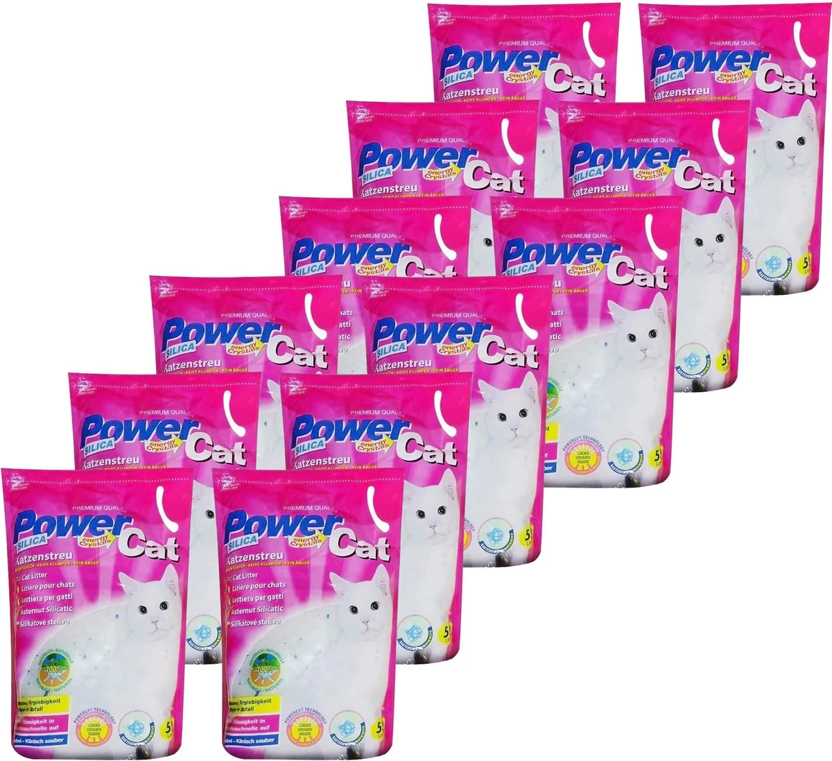 Merkloos PowerCat Silicaat Kattenbakvulling Met Energy Kristallen - 12 X 5L 1 Merkloos PowerCat Silicaat Kattenbakvulling Met Energy Kristallen - 12 X 5L