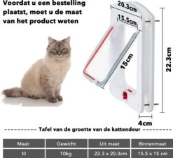 DOWO® - Kattenklep - Kattenluik - Kattenluikje - 4-weg Huisdierklep, Eenvoudige Installatie Kattendeur Huisdierendeur Aan De Muur, Houten Deur, Upvc Binnendeur, Baksteenwanden, Houten Deuren (M - Buitenmaat 20x22 Cm) 9 DOWO® - Kattenklep - Kattenluik - Kattenluikje - 4-weg Huisdierklep, Eenvoudige Installatie Kattendeur Huisdierendeur Aan De Muur, Houten Deur, Upvc Binnendeur, Baksteenwanden, Houten Deuren (M - Buitenmaat 20x22 Cm) -Kattenbenodigdheden Winkel 1200x1098 1