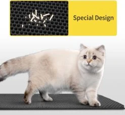 Nobleza Kattenbakmat - Kattenmat Met Filter - Kattenbak Accessoires - Grit Opvanger - 3 Lagen - Waterdicht - 60x45 Cm - Opvouwbaar - Zwart -Kattenbenodigdheden Winkel 1200x1102 4