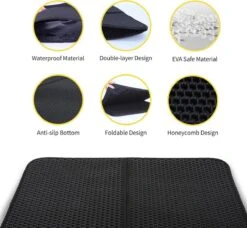 Nobleza Kattenbakmat - Kattenmat Met Filter - Kattenbak Accessoires - Grit Opvanger - 3 Lagen - Waterdicht - 60x45 Cm - Opvouwbaar - Zwart -Kattenbenodigdheden Winkel 1200x1108 2