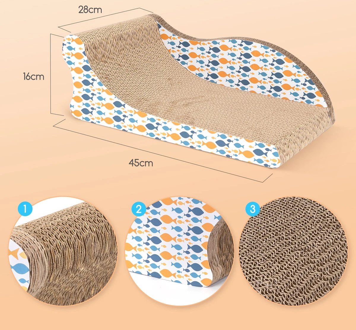 Nobleza 46AL4 - Krabplank - Katten Krabspeelgoed Sofa Krabkarton - 45x28x16CM 8 Nobleza 46AL4 - Krabplank - Katten Krabspeelgoed Sofa Krabkarton - 45x28x16CM - Afbeelding 8