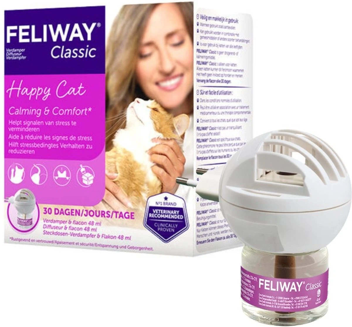 Feliway Classic - Startset - 1 Verdamper + 1 Vulling 48ml - Anti-stress Voor Kat 7 Feliway Classic - Startset - 1 Verdamper + 1 Vulling 48ml - Anti-stress Voor Kat - Afbeelding 7