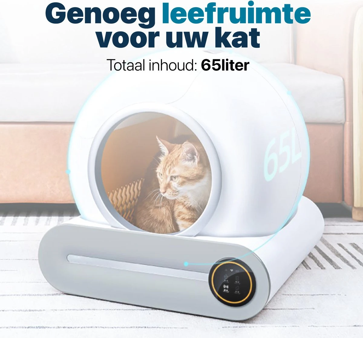 BOME Automatische Kattenbak - Zelfreinigende Kattenbak - Met App En Touchscreen - 65L 6 BOME Automatische Kattenbak - Zelfreinigende Kattenbak - Met App En Touchscreen - 65L - Afbeelding 6