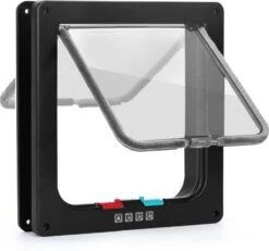 Nobleza Kattenluik Met Tunnel - 4 Vergrendelingsstanden - Weerbestendig - Binnen En Buiten - 28.5 X 25 Cm - Maat XL - Zwart