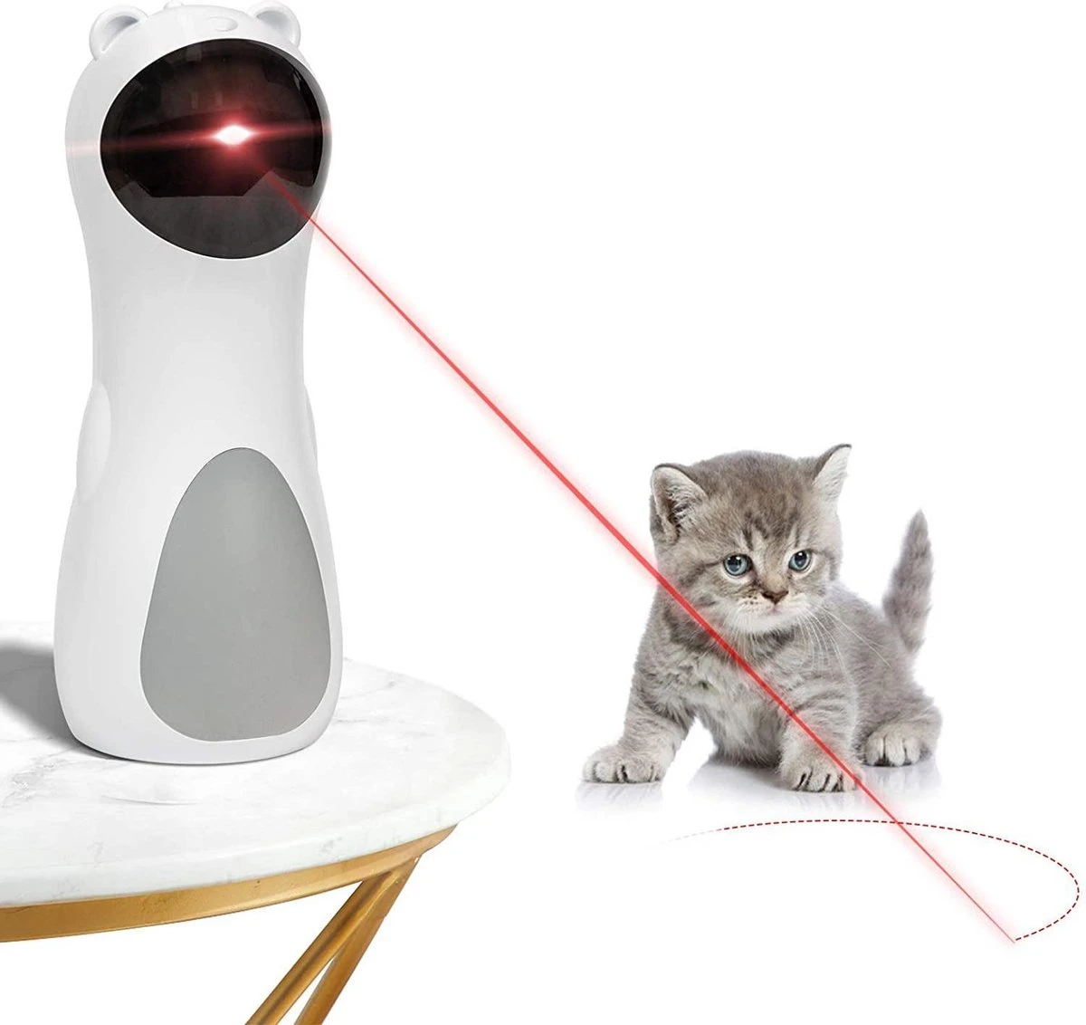 PetPetrol Automatisch Kattenspeeltje – Laser – Kattenlaser - Intelligent Interactief Voor Katten – Laser Kat – 9 Verschillende Standen – Incl. Oplaadkabel – Geruisloze Motor 6 PetPetrol Automatisch Kattenspeeltje – Laser – Kattenlaser - Intelligent Interactief Voor Katten – Laser Kat – 9 Verschillende Standen – Incl. Oplaadkabel – Geruisloze Motor - Afbeelding 6