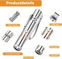 DOWO® - Laserpen - USB Oplaadbaar - Kattenspeeltjes - 7 Verschillende Standen - Laserlampje - RVS Zilver - Laser Pointer -Kattenbenodigdheden Winkel 1200x1133 2