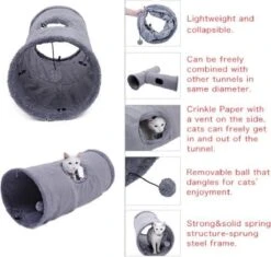 Fuzly Kattentunnel - Speeltunnel - Antraciet - Extra Stevig - Suede - 130cm X 30cm - Large 6 Fuzly Kattentunnel - Speeltunnel - Antraciet - Extra Stevig - Suede - 130cm X 30cm - Large -Kattenbenodigdheden Winkel 1200x1140 1