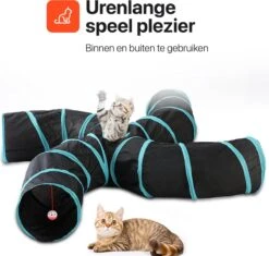 Tavaro Kattentunnel 5 Gangen - Met Speelbal - Kattenspeelgoed - Zwart / Blauw -Kattenbenodigdheden Winkel 1200x1140 2