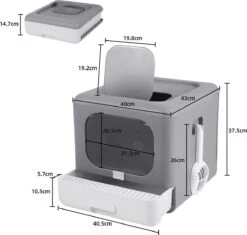 Kattenbak Groot - Kattenbak XXL - Kattenbak Grote Katten - Opvouwbaar – Grijs 9 Kattenbak Groot - Kattenbak XXL - Kattenbak Grote Katten - Opvouwbaar – Grijs -Kattenbenodigdheden Winkel 1200x1143 3