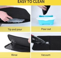 Nobleza Kattenbakmat - Kattenmat Met Filter - Kattenbak Accessoires - Grit Opvanger - 3 Lagen - Waterdicht - 60x45 Cm - Opvouwbaar - Zwart -Kattenbenodigdheden Winkel 1200x1143 4