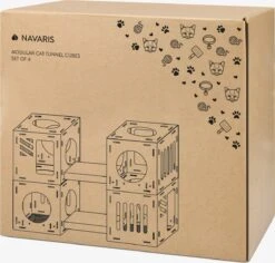 Navaris Modulaire Golfkartonnen Huisdieren Speelblokken - Golfkarton Speelhuis Met 4 Blokken En 2 Bruggen - Voor Kleine Katten, Kittens En Konijnen -Kattenbenodigdheden Winkel 1200x1145 7