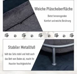 PawHut Hondenbank Met Rugleuning Huisdierenbank Met Metalen Poten Hondenbed Kattenbank D04-157 -Kattenbenodigdheden Winkel 1200x1153 3