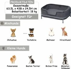 PawHut Hondenbank Met Rugleuning Huisdierenbank Met Metalen Poten Hondenbed Kattenbank D04-157 -Kattenbenodigdheden Winkel 1200x1154 1
