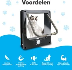 BFreshPets Kattenluik + Massageborstel - Met Tunnel - 4 Vergrendelingsstanden - Weersbestendig - Maat L - Zwart - 27 X 24 Cm 17 BFreshPets Kattenluik + Massageborstel - Met Tunnel - 4 Vergrendelingsstanden - Weersbestendig - Maat L - Zwart - 27 X 24 Cm -Kattenbenodigdheden Winkel 1200x1156 5
