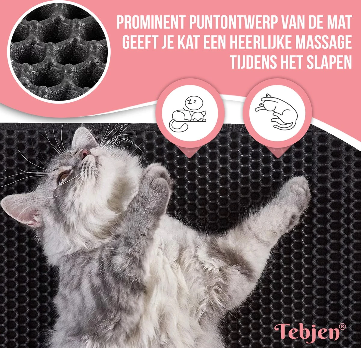 TEBJEN Kattenbakmat – Kattenbak Mat Grit Opvanger - Schoonloop Katten Mat – Dubbele Waterdichte Laag – Uitloopmat Kattenbak – Kattenbak Accessoires - Met Speelgoedmuisje En Schepje - 40x50cm 8 TEBJEN Kattenbakmat – Kattenbak Mat Grit Opvanger - Schoonloop Katten Mat – Dubbele Waterdichte Laag – Uitloopmat Kattenbak – Kattenbak Accessoires - Met Speelgoedmuisje En Schepje - 40x50cm - Afbeelding 8