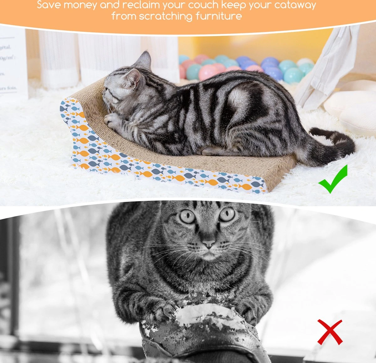 Nobleza 46AL4 - Krabplank - Katten Krabspeelgoed Sofa Krabkarton - 45x28x16CM 2 Nobleza 46AL4 - Krabplank - Katten Krabspeelgoed Sofa Krabkarton - 45x28x16CM - Afbeelding 2