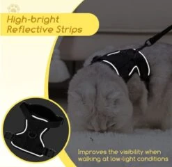 Nobleza Kattenharnas M Reflecterend Zwart Met Riem -Kattenbenodigdheden Winkel 1200x1166 12