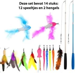 Filo Kattenhengel Set + 12 Kattenspeeltjes – Speelhengels Interactief Kattenspeelgoed – Hengel Kattenspeeltje Kittens - Speelgoed Speelhengel Vis Kat En Kitten -Kattenbenodigdheden Winkel 1200x1168 4