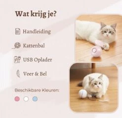 MyBuddy - Interactieve Zelf Rollende Bal - Kattenspeeltjes - Kattenspeelgoed - Bal Voor Katten - LED Lights - Speelgoed - USB - Roze -Kattenbenodigdheden Winkel 1200x1168 5