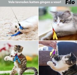 Filo Kattenhengel Set + 12 Kattenspeeltjes – Speelhengels Interactief Kattenspeelgoed – Hengel Kattenspeeltje Kittens - Speelgoed Speelhengel Vis Kat En Kitten -Kattenbenodigdheden Winkel 1200x1170 3
