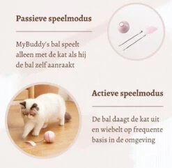 MyBuddy - Interactieve Zelf Rollende Bal - Kattenspeeltjes - Kattenspeelgoed - Bal Voor Katten - LED Lights - Speelgoed - USB - Roze -Kattenbenodigdheden Winkel 1200x1171 1