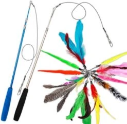 Merkloos 2 Kattenhengels Met 10 Speeltjes – Bewegende Kattenspeeltjes Met Veren En Belletjes – Interactieve Kattenspeelgoed Voor Kittens – Cat Toys -Kattenbenodigdheden Winkel 1200x1172 4