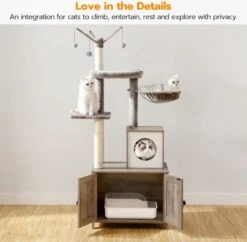 Signature Home Catty Krabpaal Met Kattenbak - Kattenbakkast - Kattenhuis Met Deur En Slot - Krabpalen Met Hangmat Mand Katten Huis - Kattenbakmeubel Verborgen - Alles-in-één Kattenspeelgoed Met Kattenhuis - Grijs - 60cm X 150cm X 48cm 23 Signature Home Catty Krabpaal Met Kattenbak - Kattenbakkast - Kattenhuis Met Deur En Slot - Krabpalen Met Hangmat Mand Katten Huis - Kattenbakmeubel Verborgen - Alles-in-één Kattenspeelgoed Met Kattenhuis - Grijs - 60cm X 150cm X 48cm -Kattenbenodigdheden Winkel 1200x1176 7