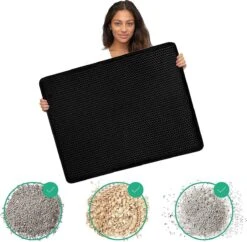 IGOODS - Kattenbakmat Met Filter - 45 X 60 - Waterdicht - Dubbele Laag - Zwart -Kattenbenodigdheden Winkel 1200x1177 11