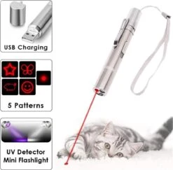 Merkloos Laserpen - Daily Accessoires - USB Oplaadbaar - Kattenspeeltjes - Laserlampje - 7 Verschillende Standen - RVS Zilver - Zaklamp - UV Lamp – Kattenspeelgoed -Kattenbenodigdheden Winkel 1200x1179 4
