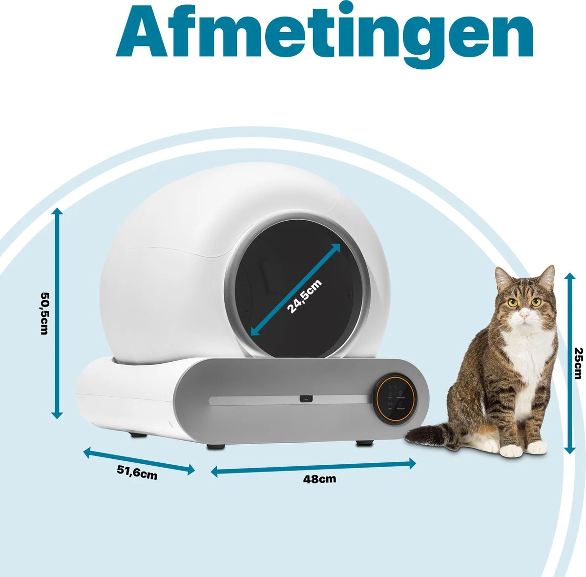 BOME Automatische Kattenbak - Zelfreinigende Kattenbak - Met App En Touchscreen - 65L 10 BOME Automatische Kattenbak - Zelfreinigende Kattenbak - Met App En Touchscreen - 65L - Afbeelding 10