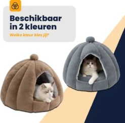 MIRO Katten Huis - Kattenhuizen - Kattenhok - Kattenmand - Dierenhuis - Extra Zacht - Bruin -Kattenbenodigdheden Winkel 1200x1183 3