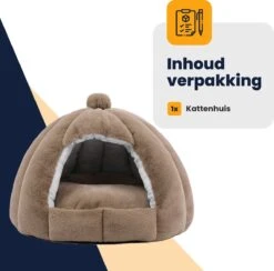 MIRO Katten Huis - Kattenhuizen - Kattenhok - Kattenmand - Dierenhuis - Extra Zacht - Bruin -Kattenbenodigdheden Winkel 1200x1185 7