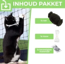 Kattennet Premium EXTRA STEVIG - 600 X 300 CM - Kattennet Voor Balkon - Zwart - Balkon Net - Makkelijk Te Monteren -Kattenbenodigdheden Winkel 1200x1186 11