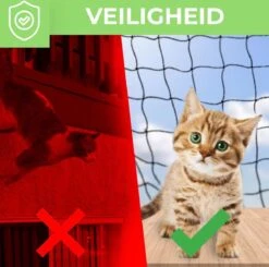 Kattennet Premium EXTRA STEVIG - 600 X 300 CM - Kattennet Voor Balkon - Zwart - Balkon Net - Makkelijk Te Monteren -Kattenbenodigdheden Winkel 1200x1188 9