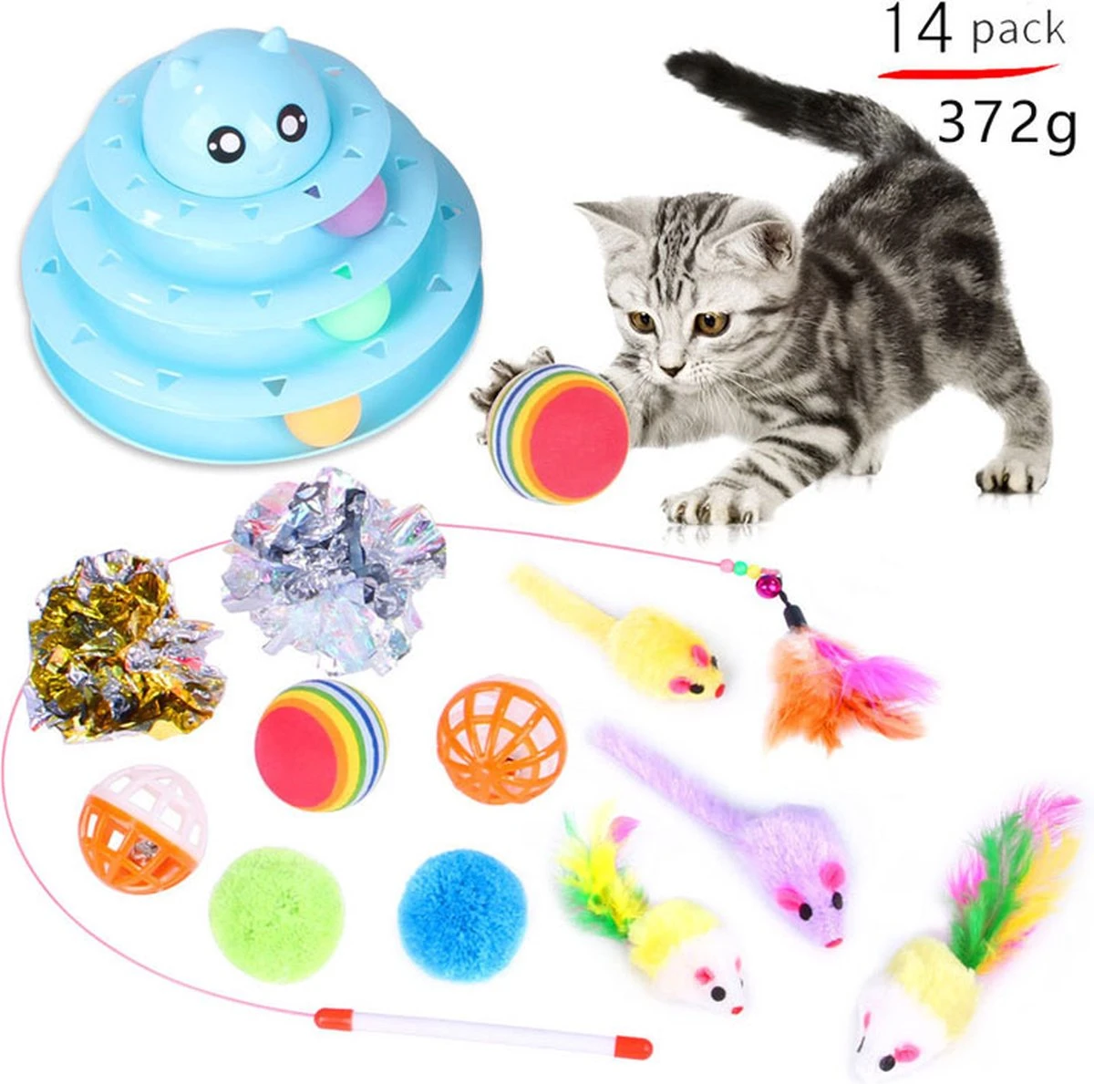 Sefaras Kattenspeeltjes - Set Bestaande Uit 14 Stuks - Kattenspeelgoed - Rond Draaiende Bal - Kattenspeeltje - Intelligente Kattenspeelgoed - Catch The Balls - Blauw 1 Sefaras Kattenspeeltjes - Set Bestaande Uit 14 Stuks - Kattenspeelgoed - Rond Draaiende Bal - Kattenspeeltje - Intelligente Kattenspeelgoed - Catch The Balls - Blauw