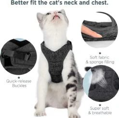 Kattentuig Met Riem, Set, Ontsnappingsbestendig Kattenharnas, Verstelbaar En Zacht, -Kattenbenodigdheden Winkel 1200x1190 22